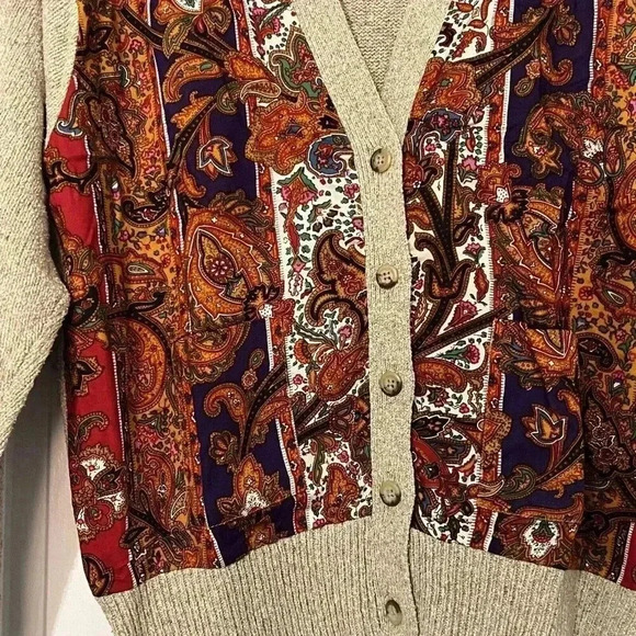 Vintage 90’s Ralph Lauren 100% Silk Button Front Cardigan Sweater Sz M Preppy - Picture 2 of 5